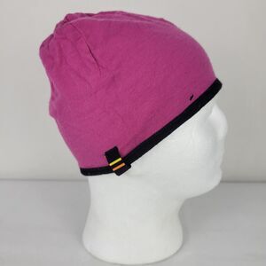 Icebreaker X Cabelas Merino Wool Beanie Hat One Size Reversible Black Pink FLAWS